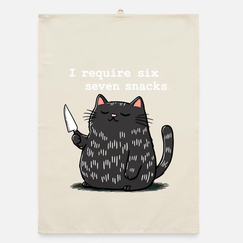 6-7 Internet Meme 6 7 Snack Katze Organic Geschirrtuch