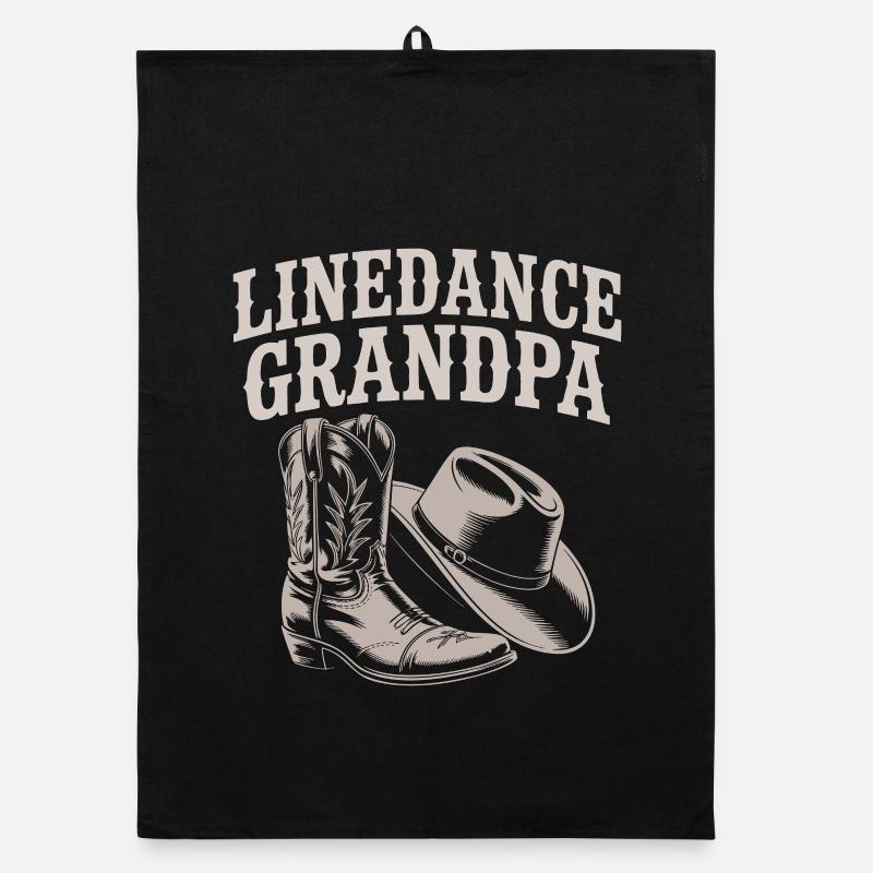 LineDance Grandpa Western Boots Organic Geschirrtuch