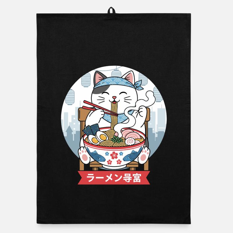 Neko Ramen Feast Organic dish towel