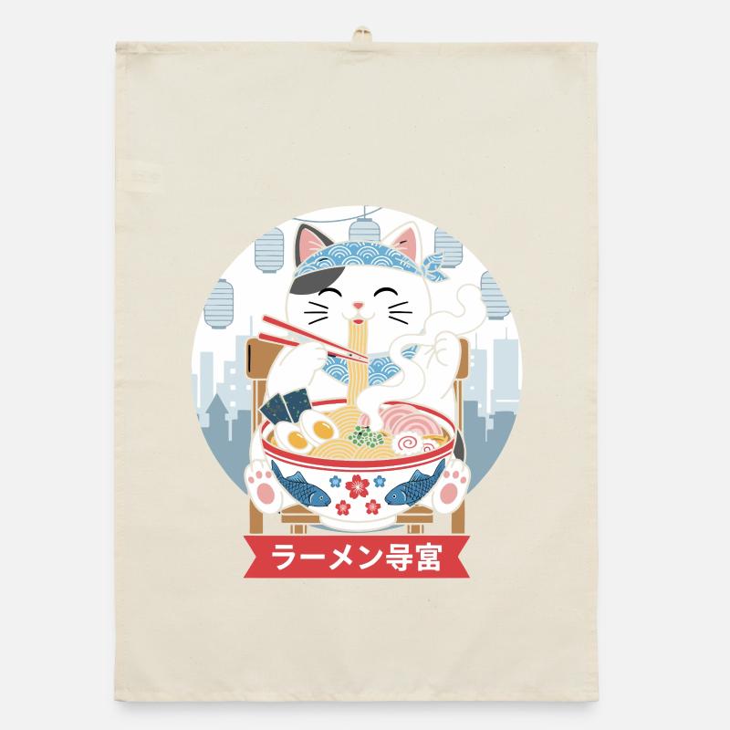 Neko Ramen Feast Organic dish towel