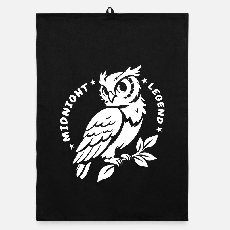 Midnight Legend Eule – Mystisch & Cute Organic Geschirrtuch