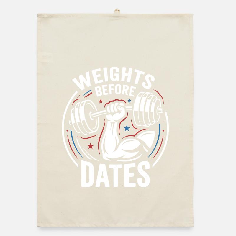 Gewichte vor Dates – Krafthumor Organic Geschirrtuch