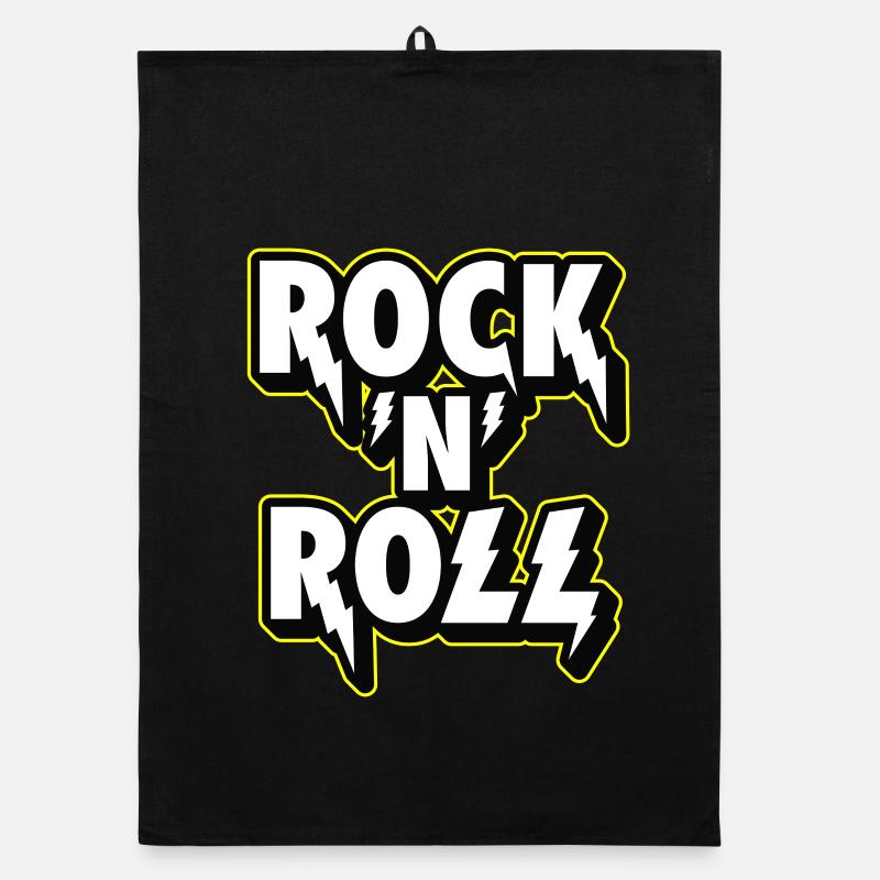 Rock 'N' Roll Lightning 3D Emblem Organic Geschirrtuch