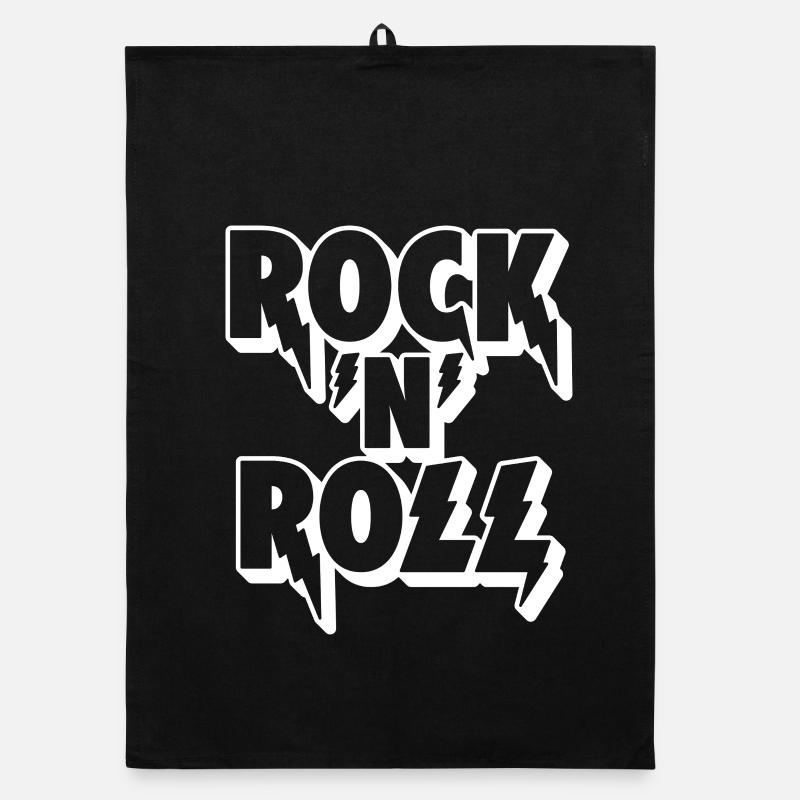 Rock 'N' Roll Lightning Typography Organic dish towel