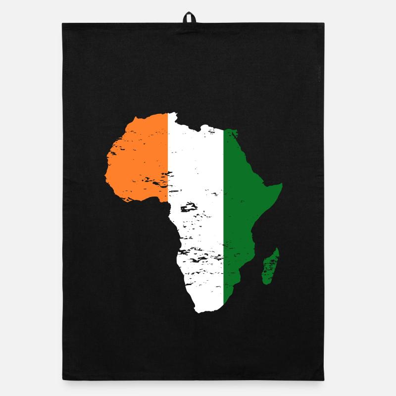 Drapeau de la Côte d’Ivoire Afrique utilisé Torchon bio