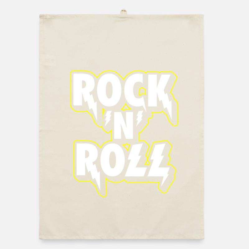 Rock 'N' Roll Lightning 3D-Logo Organic Geschirrtuch