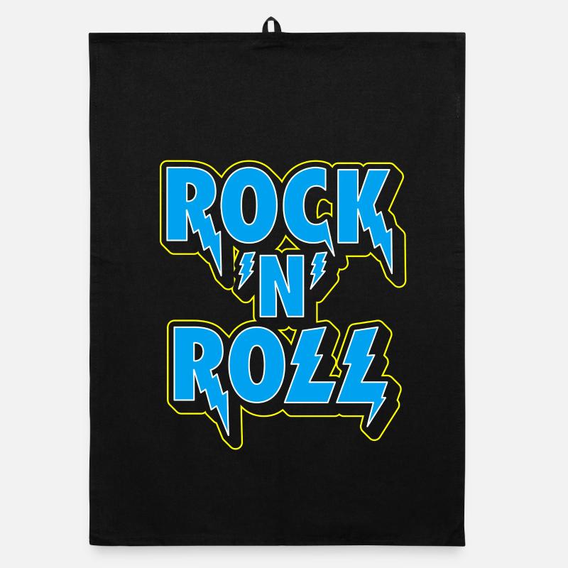 Rock 'n' Roll typografisches 3D-Logo Organic Geschirrtuch