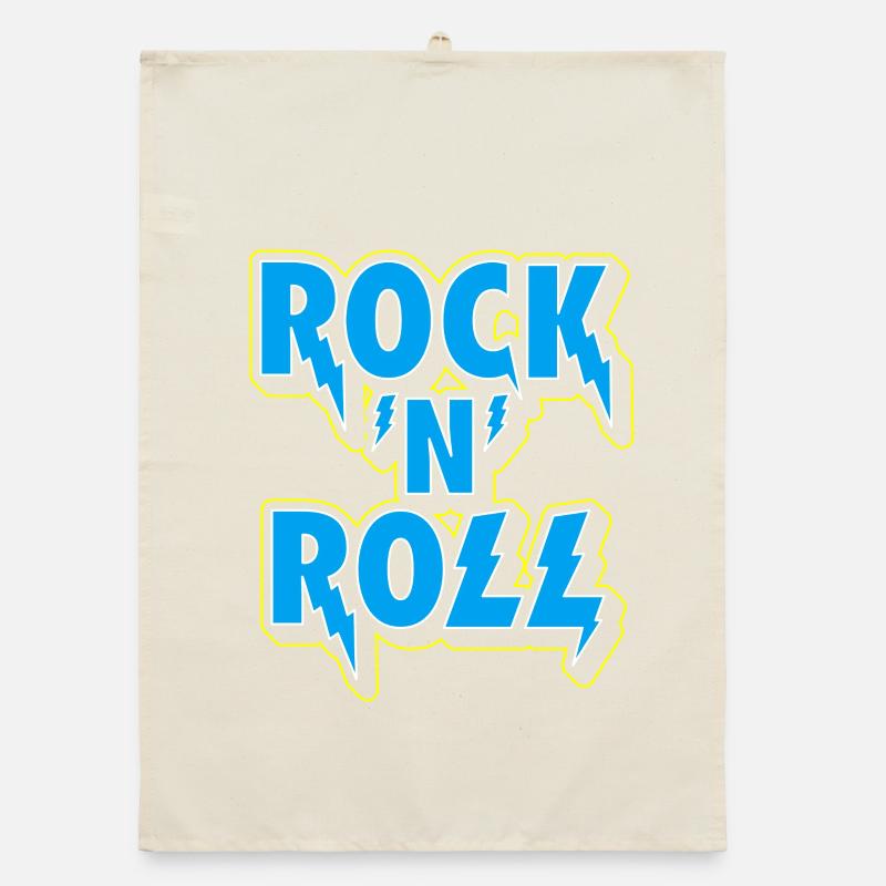 Rock 'N' Roll Typographic 3D Logo Organic dish towel