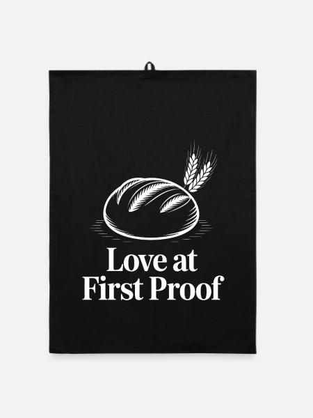 Love at First Proof - Organic Geschirrtuch - Schwarz - Vorne