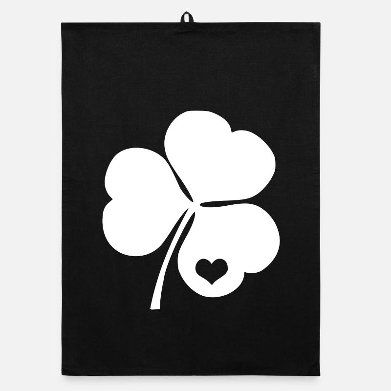 Trèfle irlandais avec coeur Torchon bio