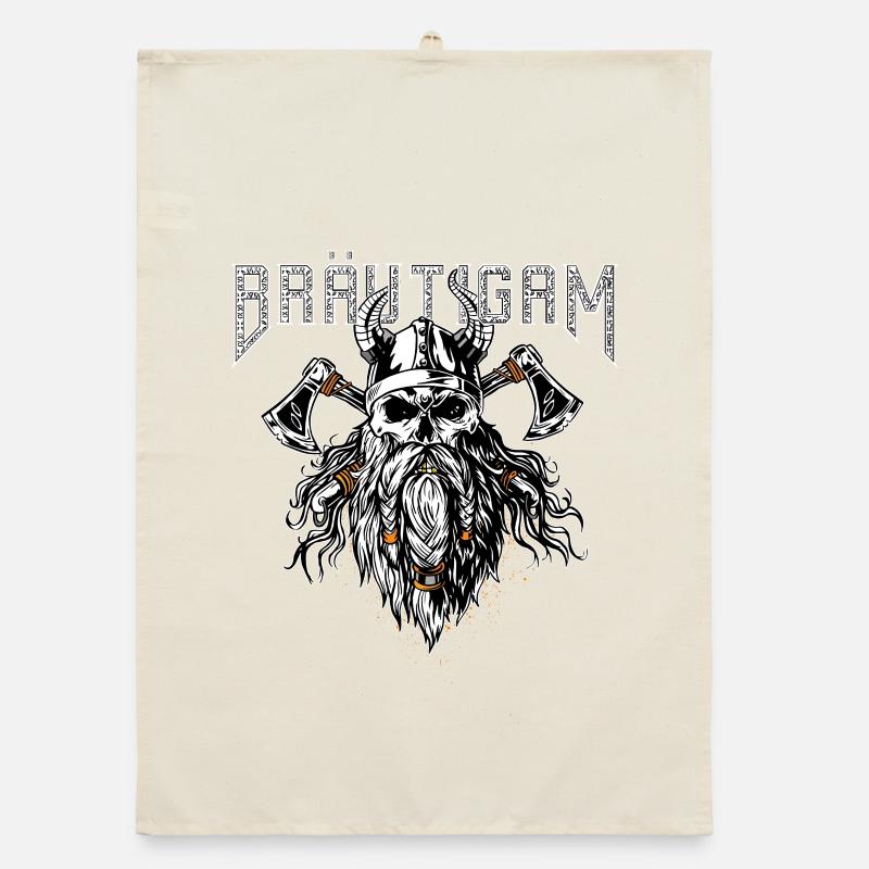 Bräutigam Wikinger Stil Organic Geschirrtuch