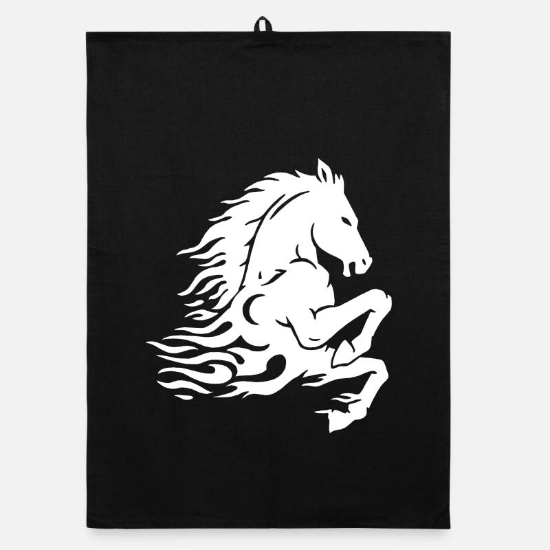 Ghost horse (white) Organic dish towel