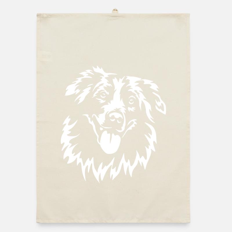 Australian Shepherd Head "Black Edition" Organic dish towel