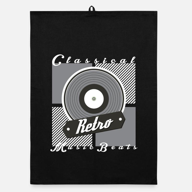 Retro Music Organic dish towel