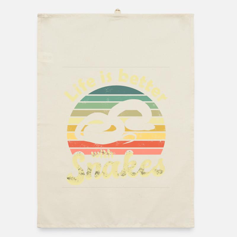 Snake snakes Organic dish towel