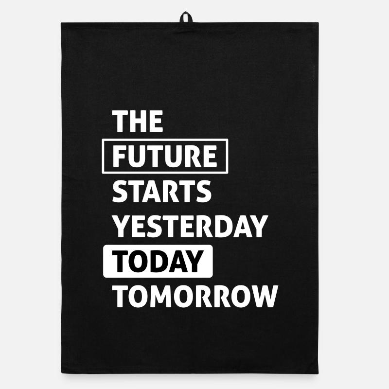 The Future starts Today (dark) Organic dish towel