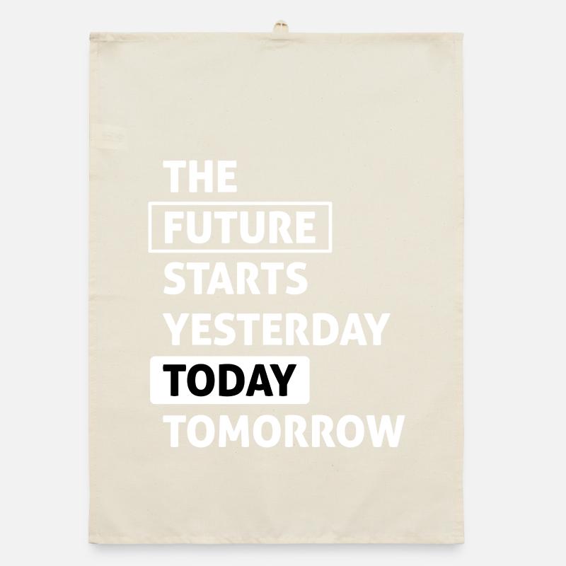 Die Zukunft beginnt heute (dunkel) Organic Geschirrtuch