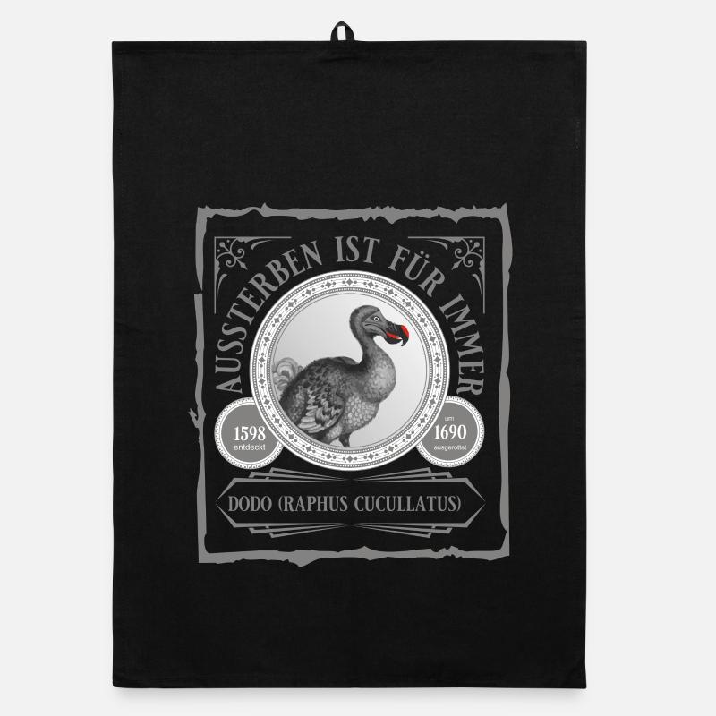 Der Dodo ist weg - Organic Geschirrtuch - Schwarz