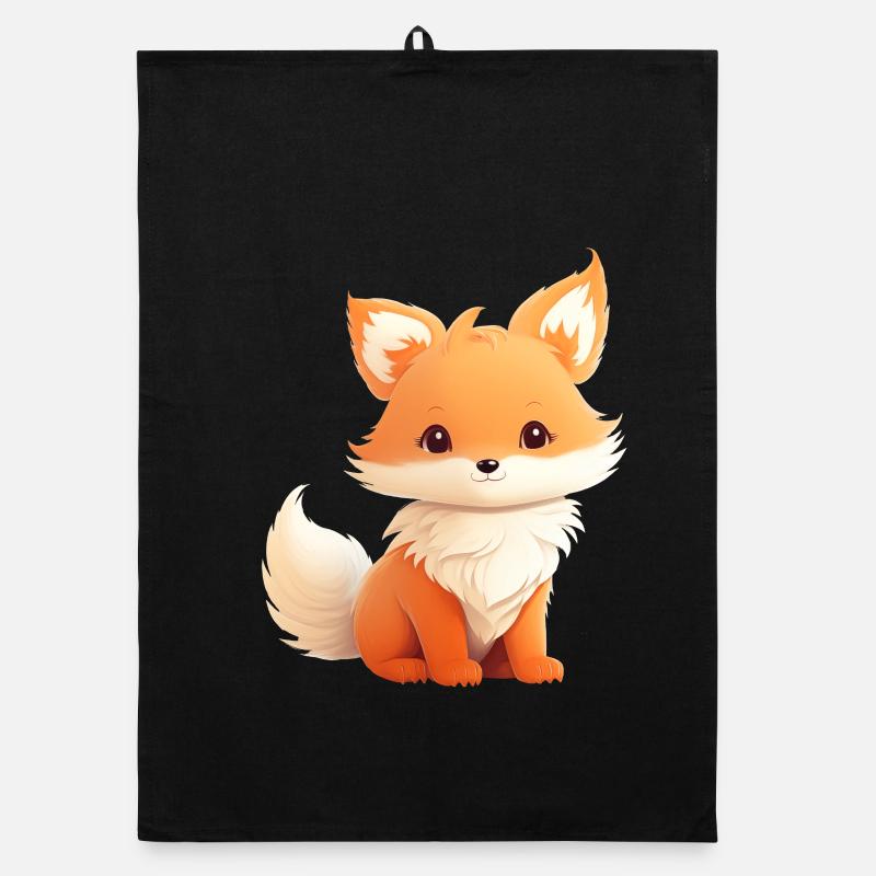 Illustration de renard mignon Torchon bio