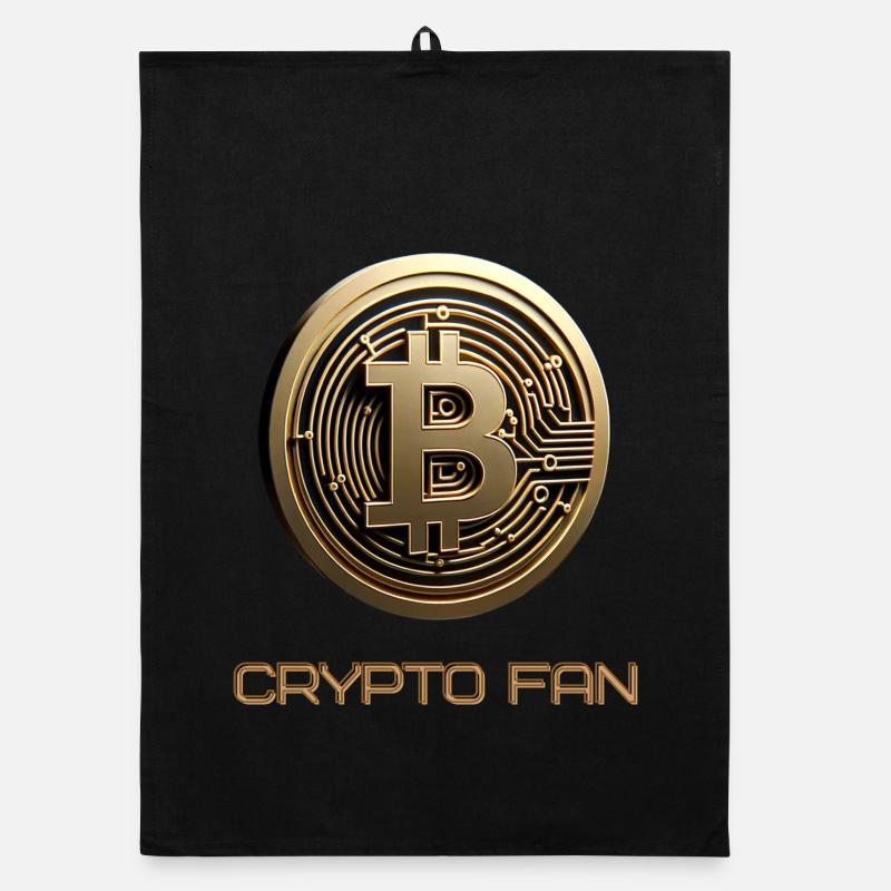 Bitcoin 3D Cryptocurrency Organic dish towel