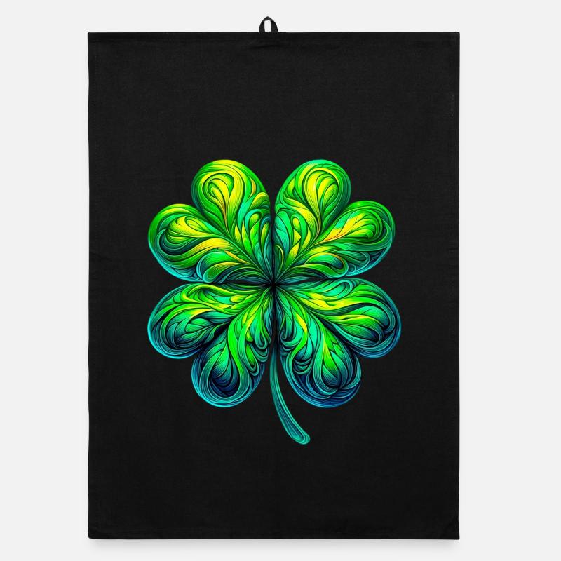 Vierblättriges Kleeblatt Organic Geschirrtuch