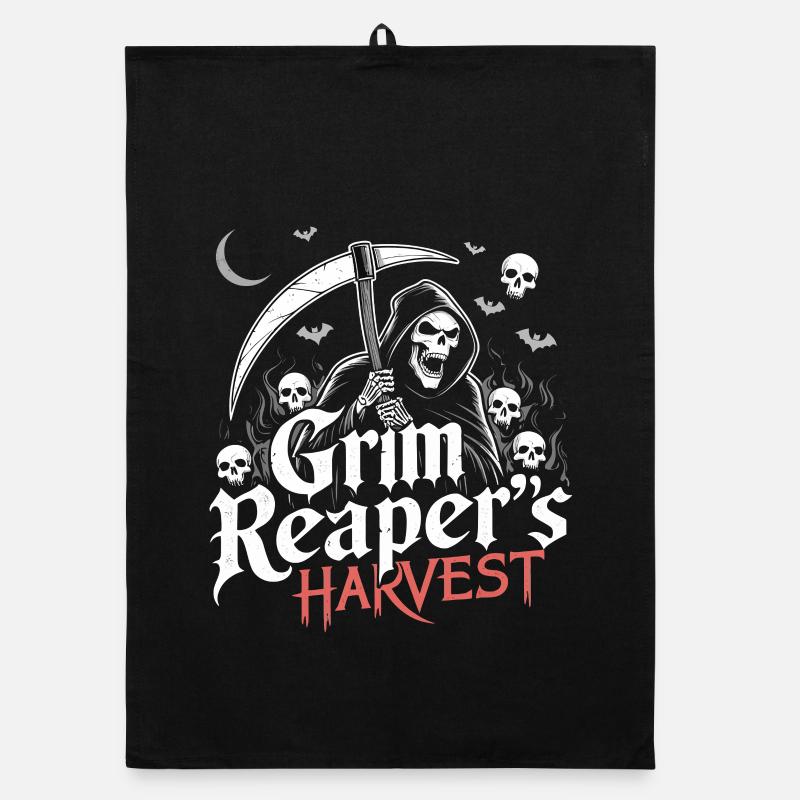 Gloomy Harvest Reaper Organic dish towel