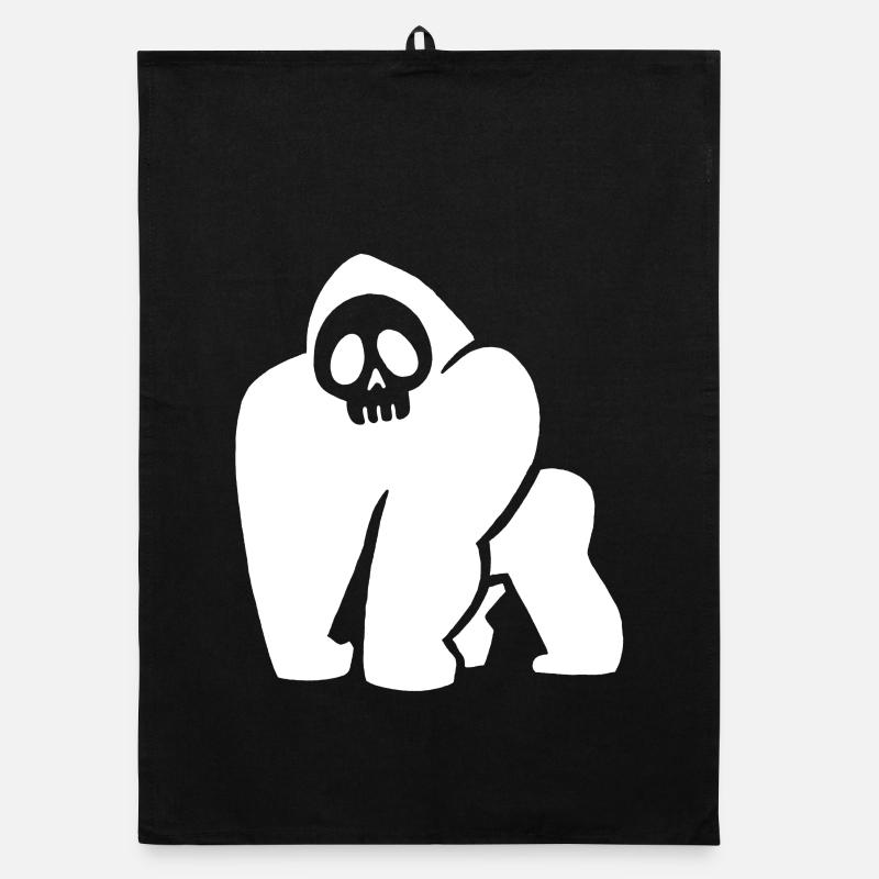 Weißer Gorilla Schädel Organic Geschirrtuch