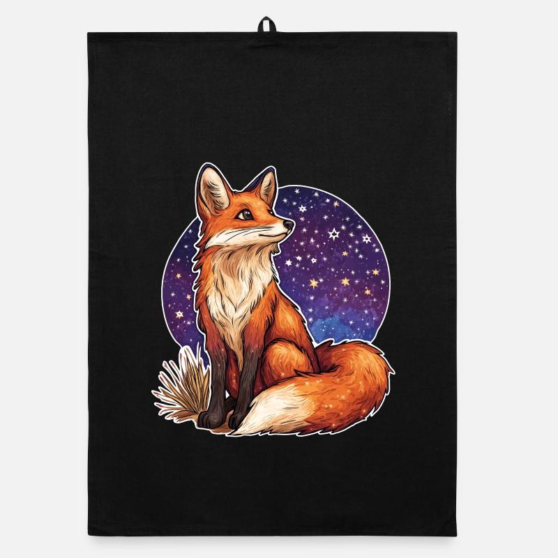 Fuchs und Sternenhimmel Organic Geschirrtuch