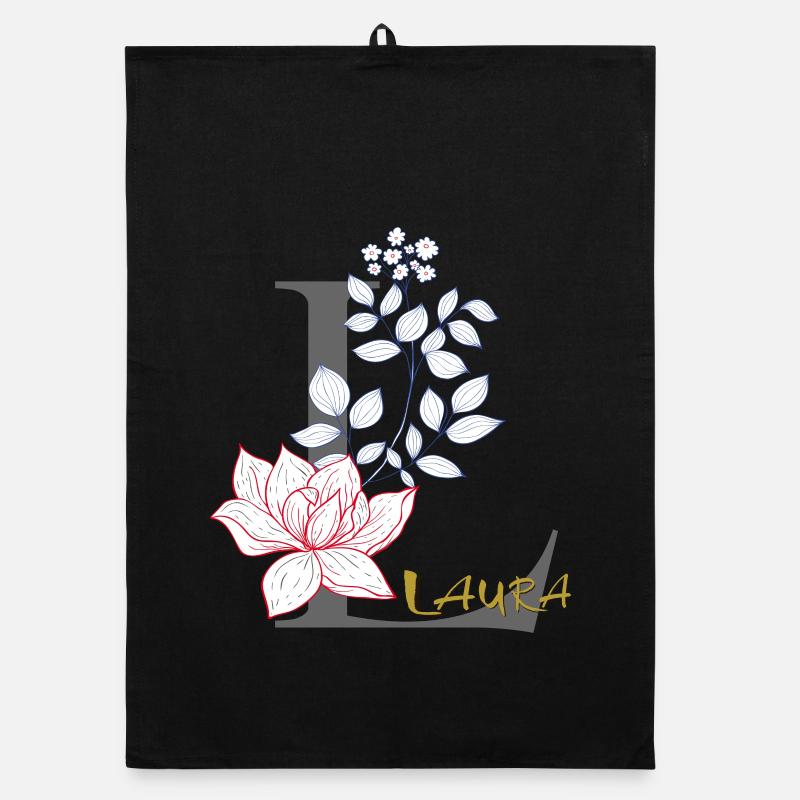 Initial Letter Laura Organic dish towel