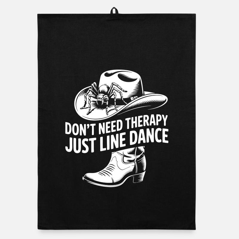 Line Dance Cowboy Statement Organic Geschirrtuch