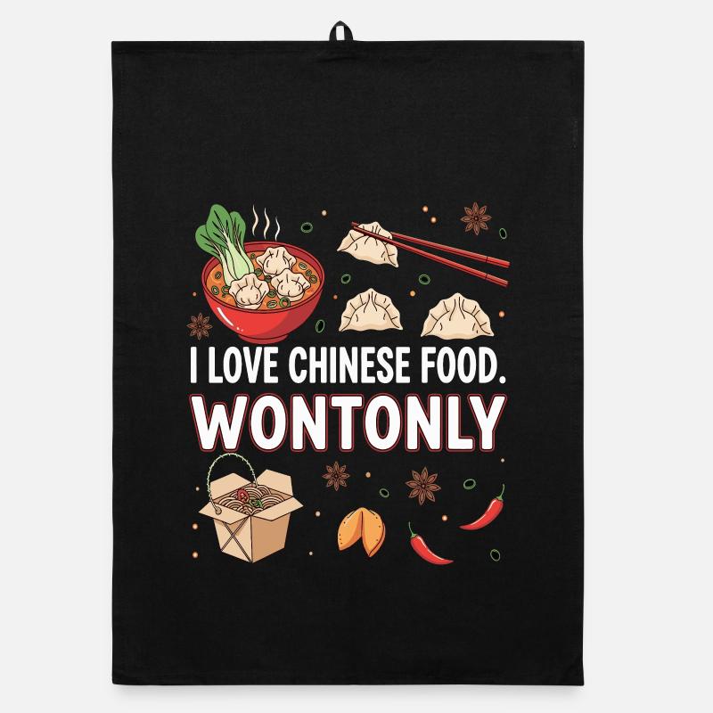 Ausdrucksstarkes chinesisches Essensliebesdesign Organic Geschirrtuch