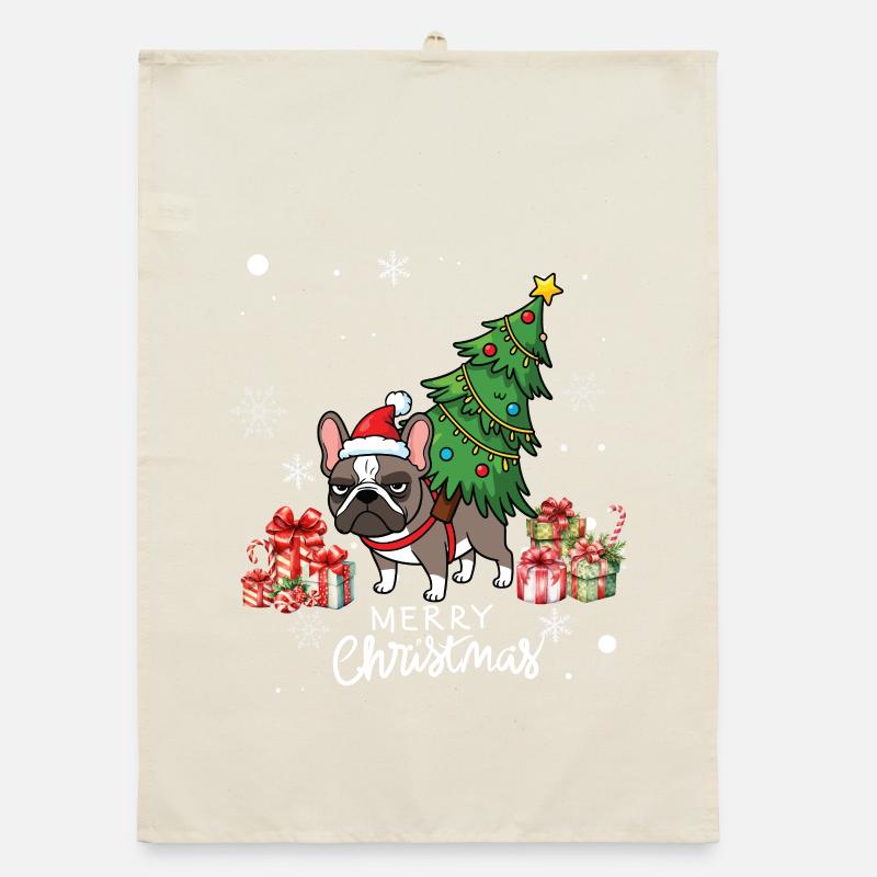 Hunde-Weihnachten Organic Geschirrtuch