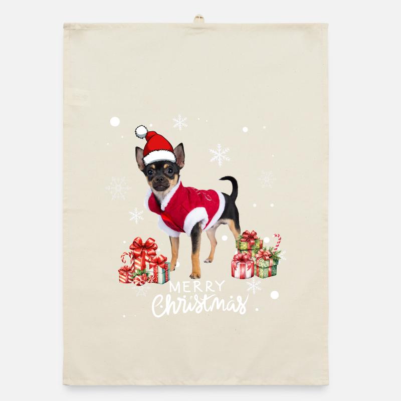 Hunde-Weihnachten Organic Geschirrtuch