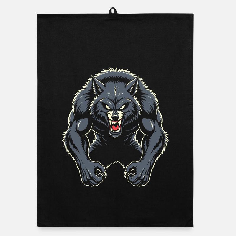 Werewolf Organic dish towel