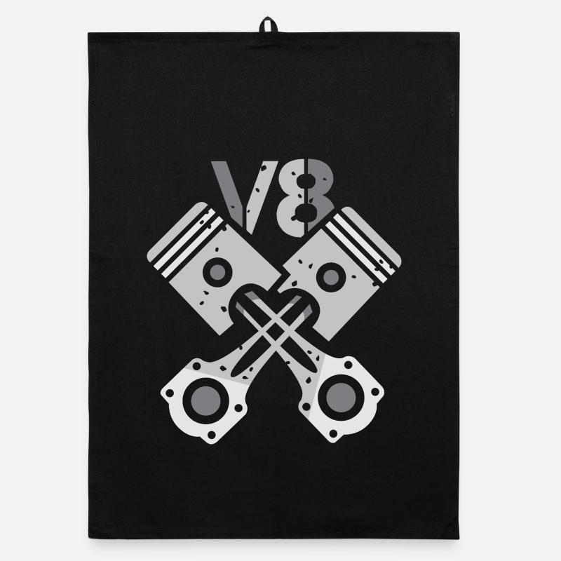 V8 Motor Kolben – Mechaniker Power Design Organic Geschirrtuch
