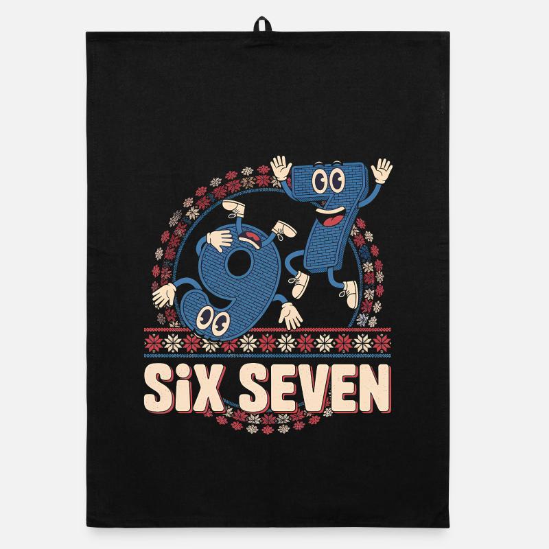 6 7 Six Seven Memes -- Aura Points Kids Gaming Organic dish towel