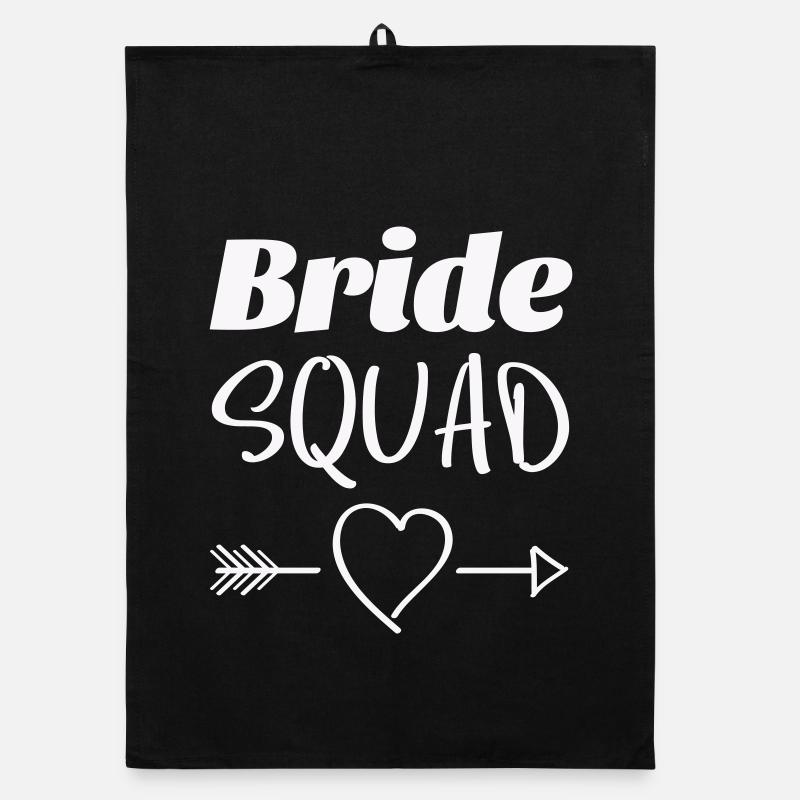 Braut Squad Herz Pfeil - Organic Geschirrtuch - Schwarz