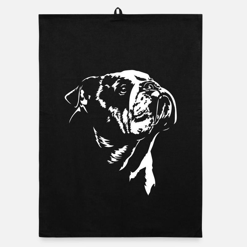 Chien Bouledogue Anglais Silhouette de Chien Wilsigns Torchon bio