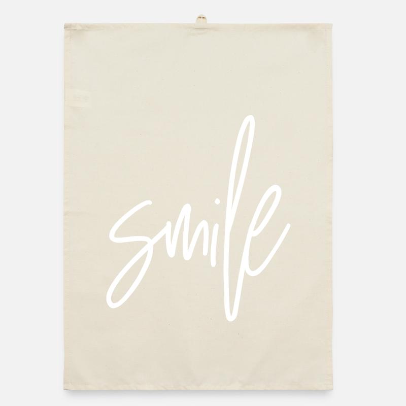 SMILE – Positive text design for a good mood Organic dish towel
