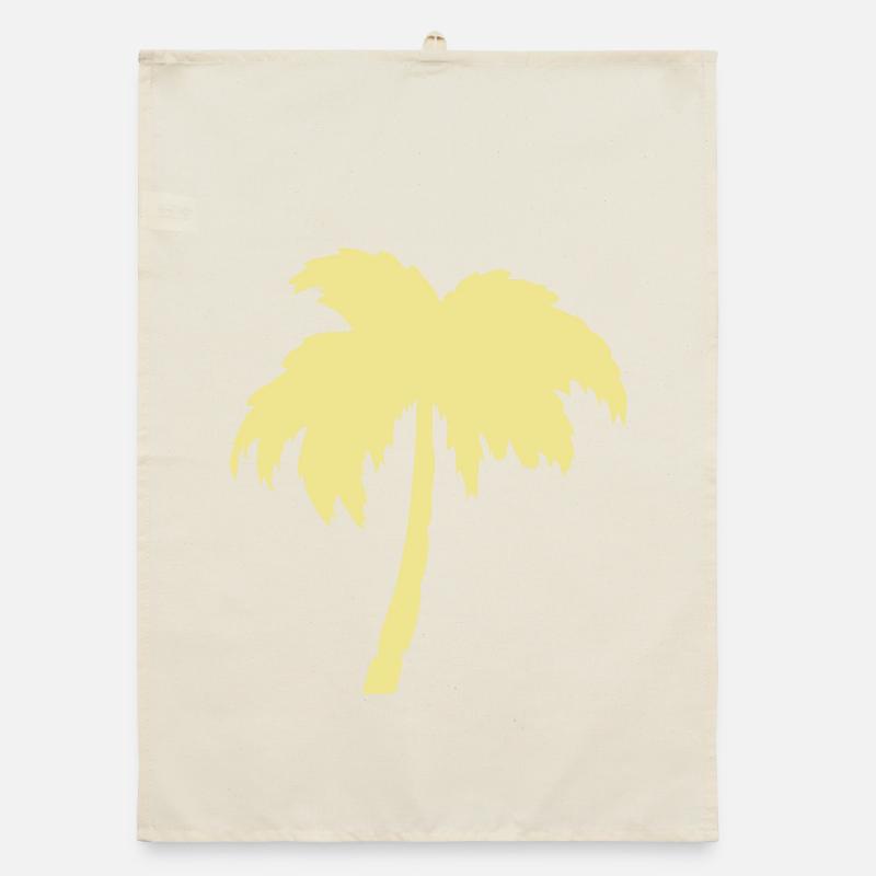 Palm Tree Silhouette Yellow Organic dish towel