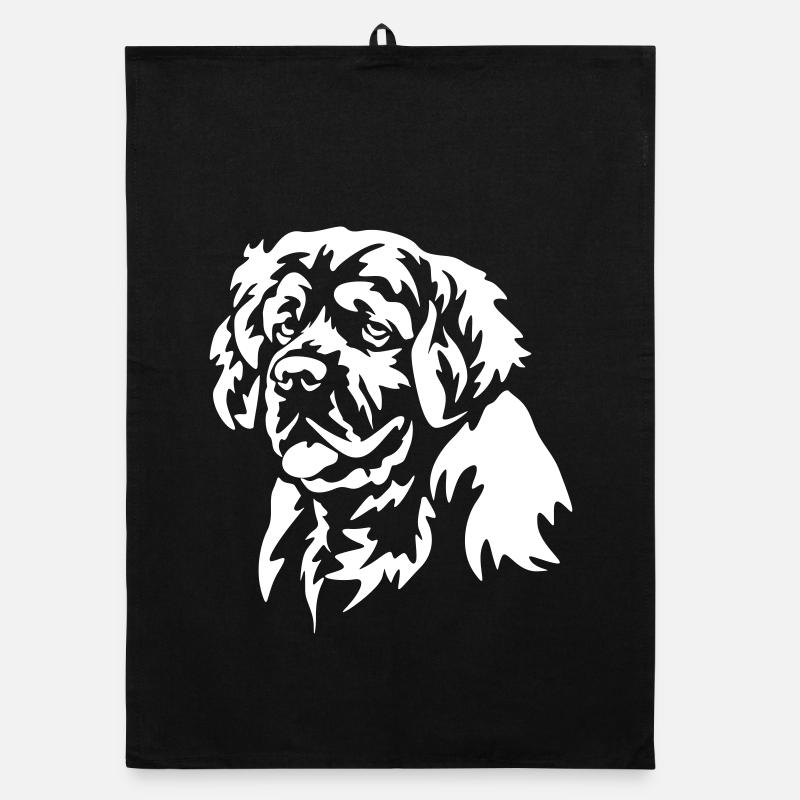 Clumber Spaniel Head "Black Edition" Organic dish towel