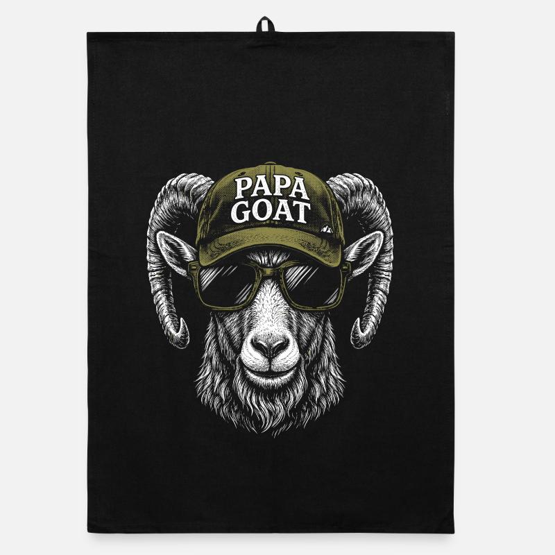 Papa Goat Cap Retro Hipster Organic dish towel