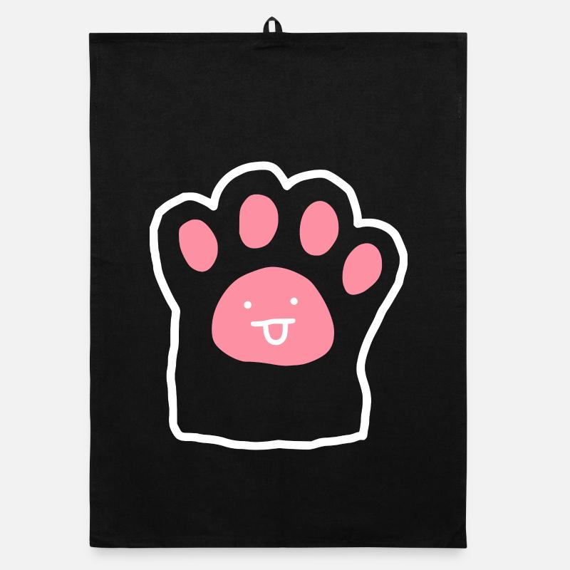 Pink Cute Cat Paw Doodle Organic dish towel