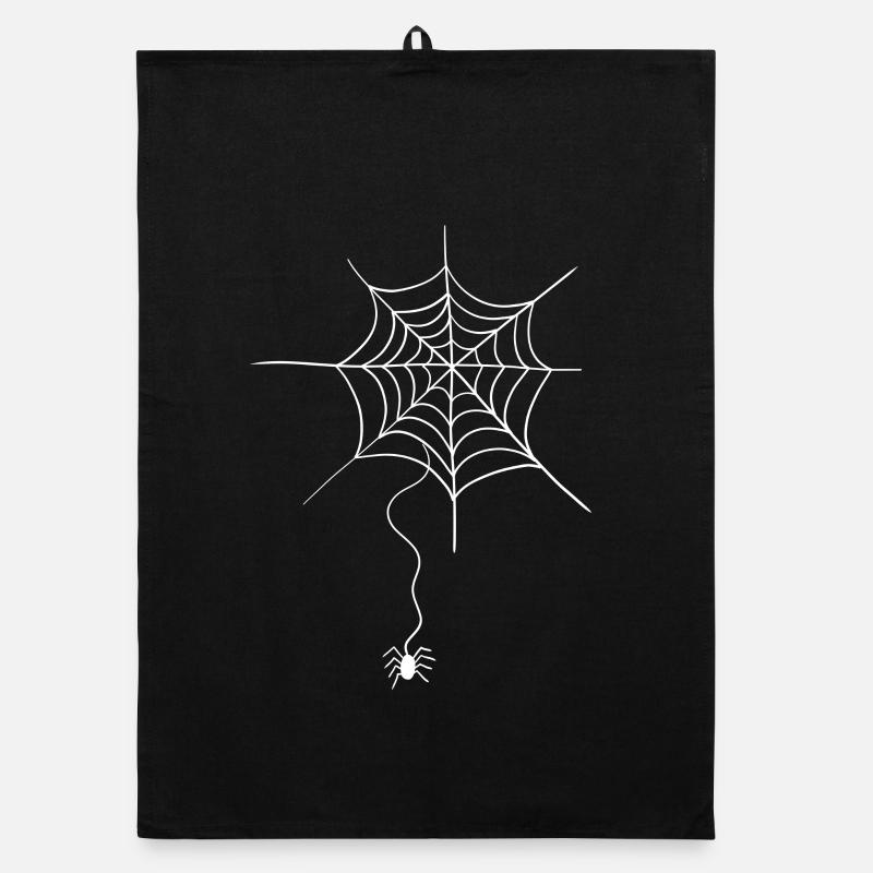 Spider in spider web I Halloween I Comic Organic dish towel