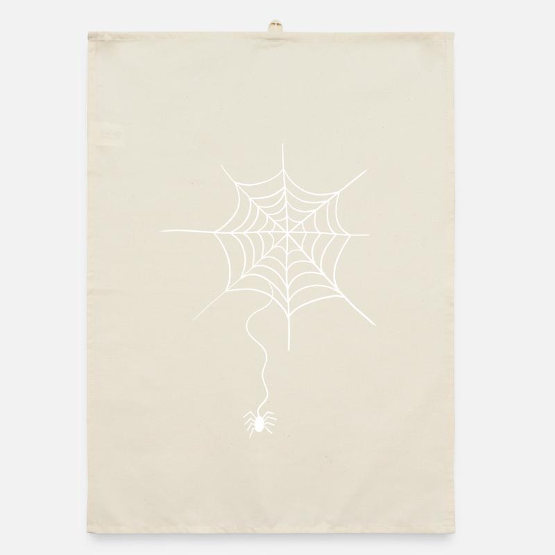 Spider in spider web I Halloween I Comic Organic dish towel