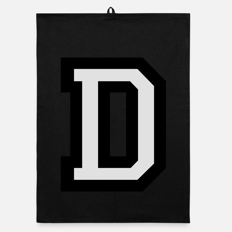 Letter D two-color Organic dish towel