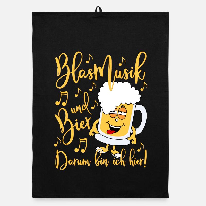 Blasmusik und Bier Darum bin ich hier Organic Geschirrtuch