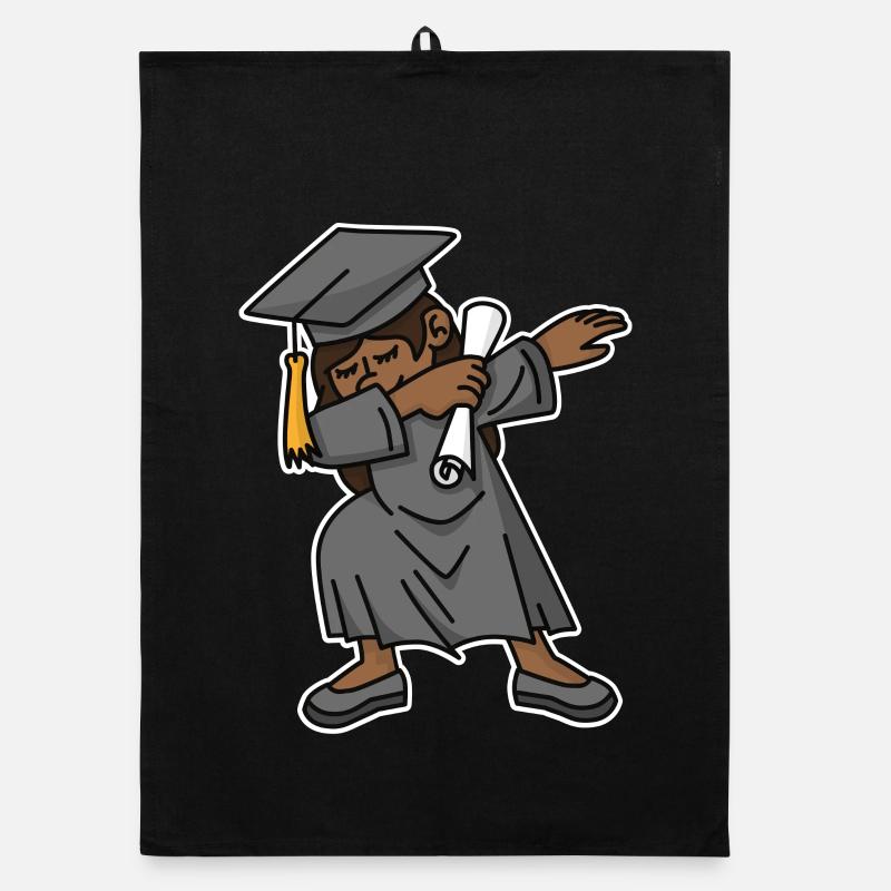Fille noire étudiant dab diplôme école Torchon bio
