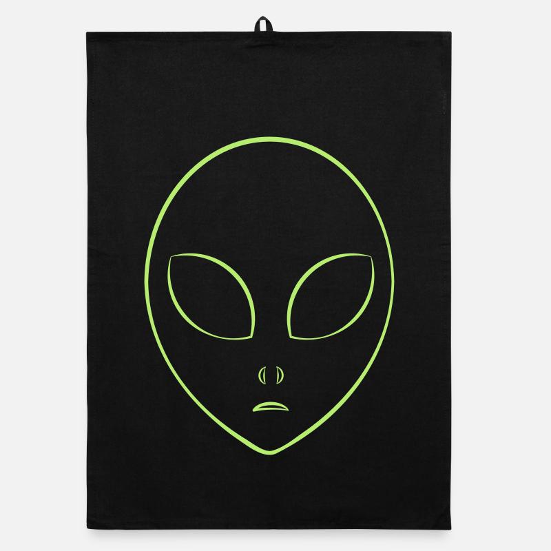Alien head symbol abstract minimalistic Organic dish towel