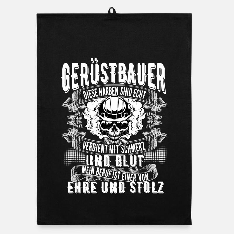 Gerüstbauer - Organic Geschirrtuch - Schwarz